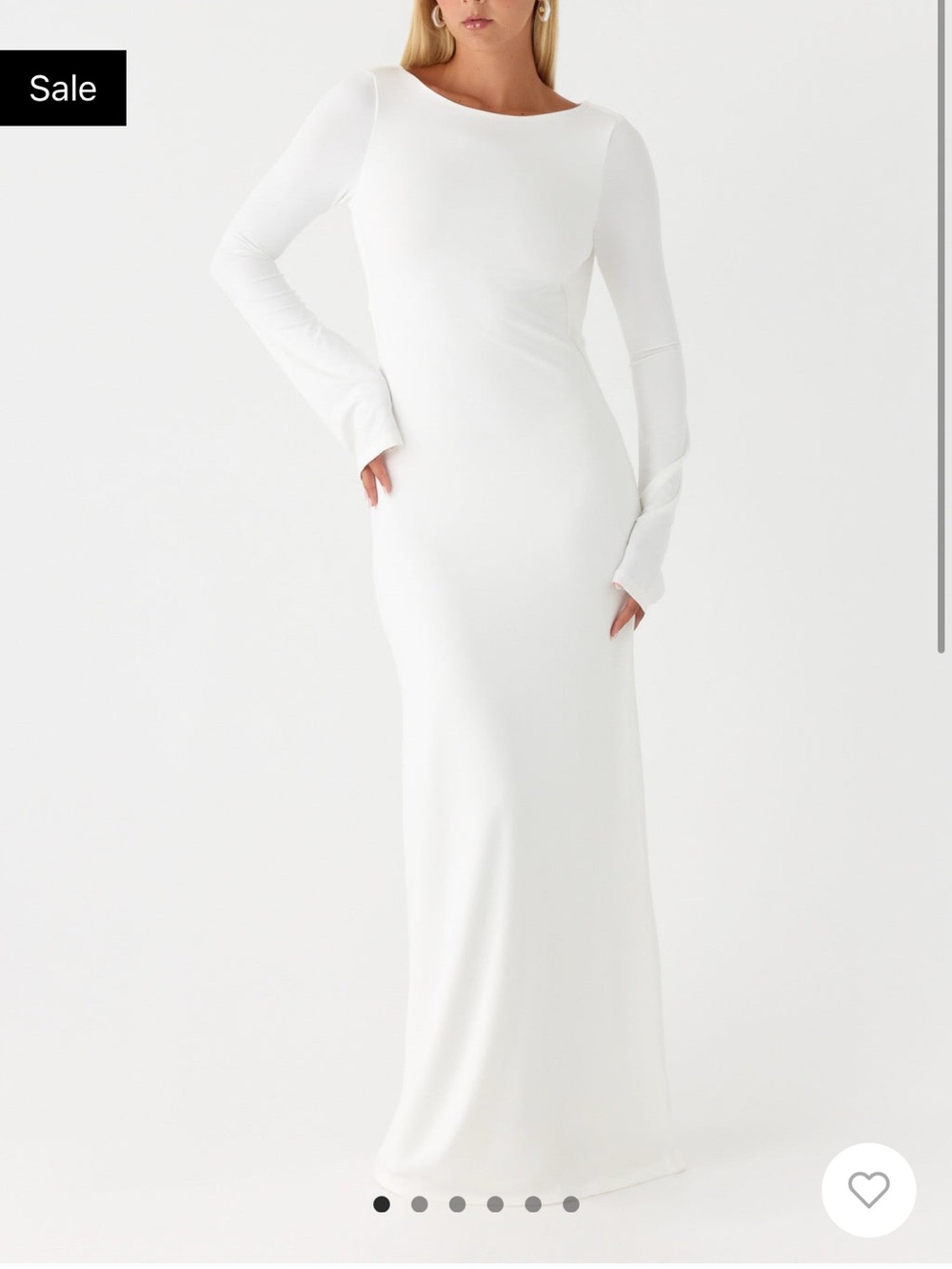 Peppermayo White Long-Sleeve Maxi Dress